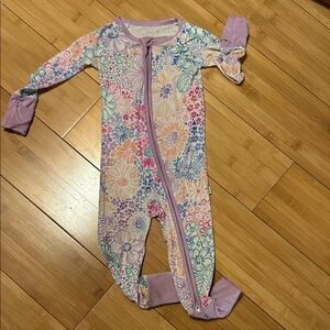 Little Sleepies Pastel Floral Kids Footie